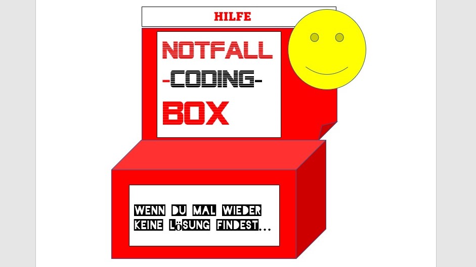 Notfall-Hilfe-Coding-Box - Programmierung für Anfänger. Wie fange ich an zu programmieren? programming for beginner