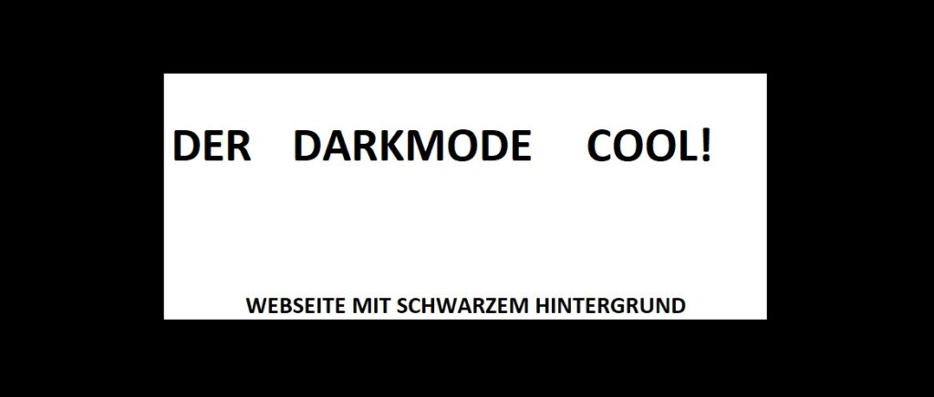 darkmode-Webseite mit komplett schwarzem Hintergrund