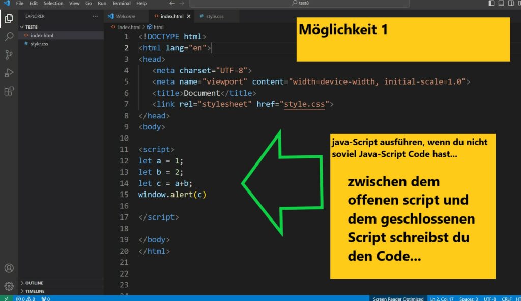 java script ausführen. nur wie 