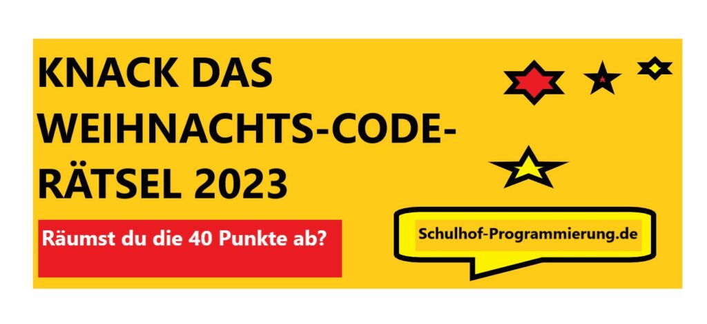 weihnachts - _Code rätsel- schulhof-Programmierung- learn to code